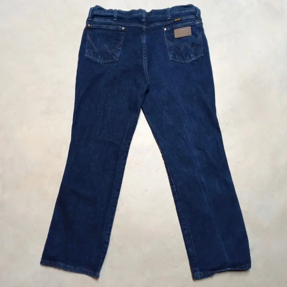 Vintage Wrangler 937STR Men's 36x30 Dark Wash Straight Leg Jeans